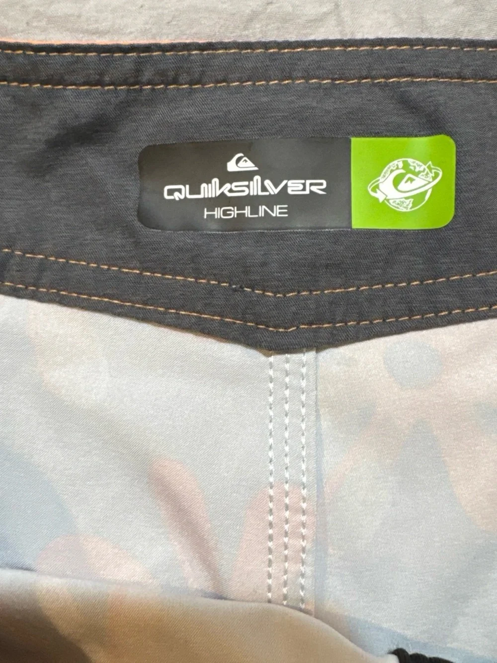 Quiksilver Teal and Orange Floral Men's Board Shorts
